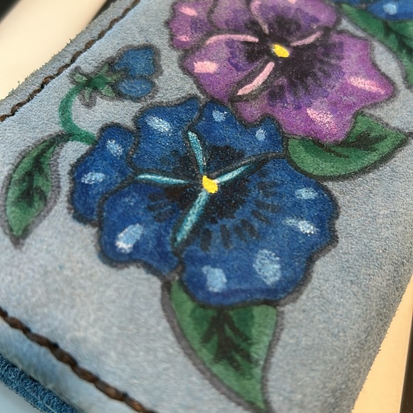 Vintage Blue Suede Wallet - Picture 2 of 9